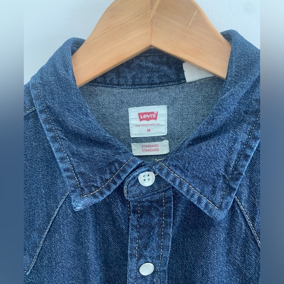 Levi’s Indigo Denim shirt Unisex M - Picture 2 of 4